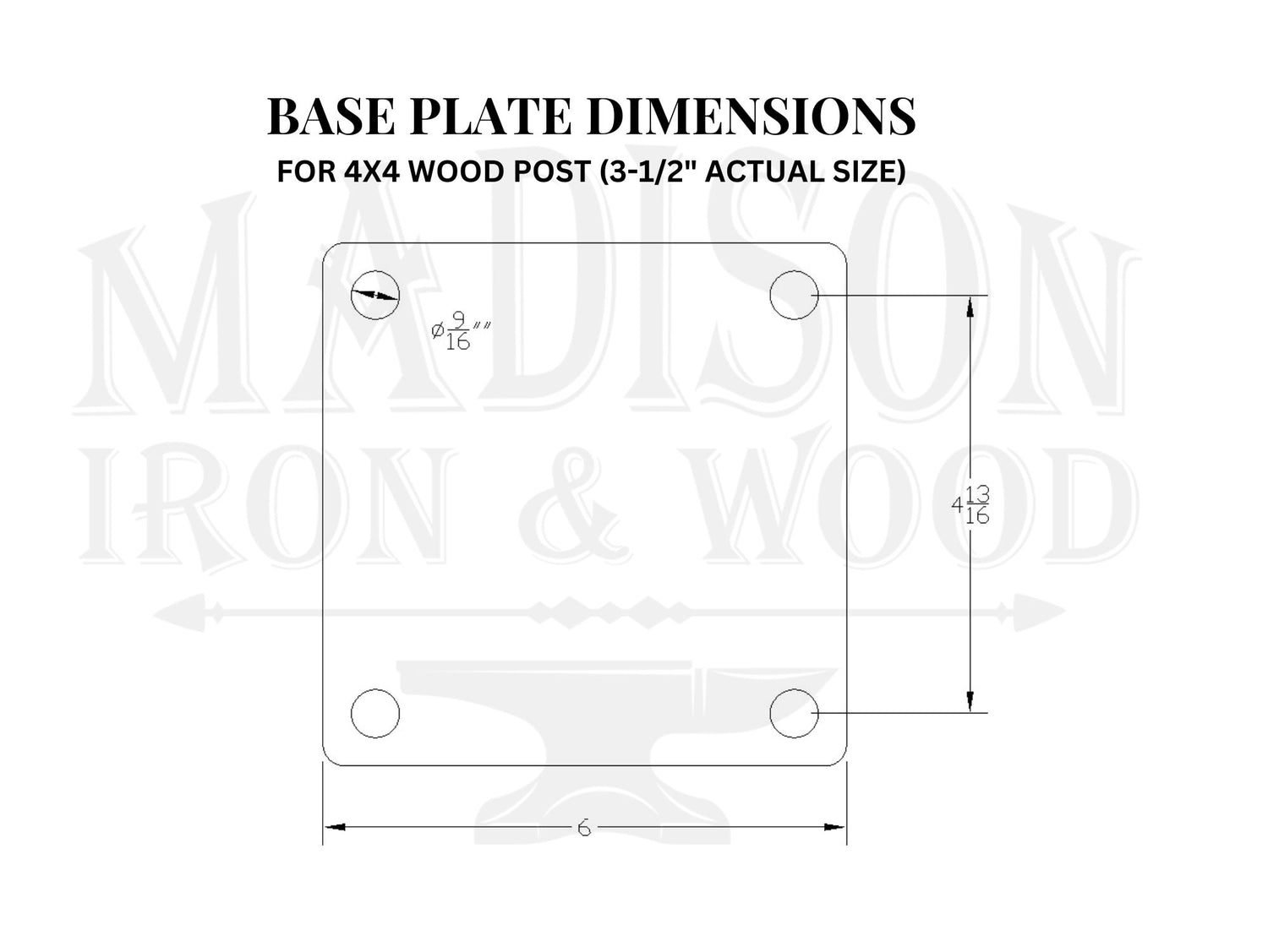 Heavy Duty Post Base Foot Bracket - Madison Iron and Wood