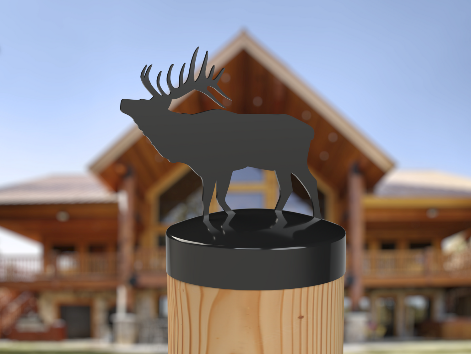 Elk, Round Post Cap (4x4 Round Post Size) - Madison Iron and Wood