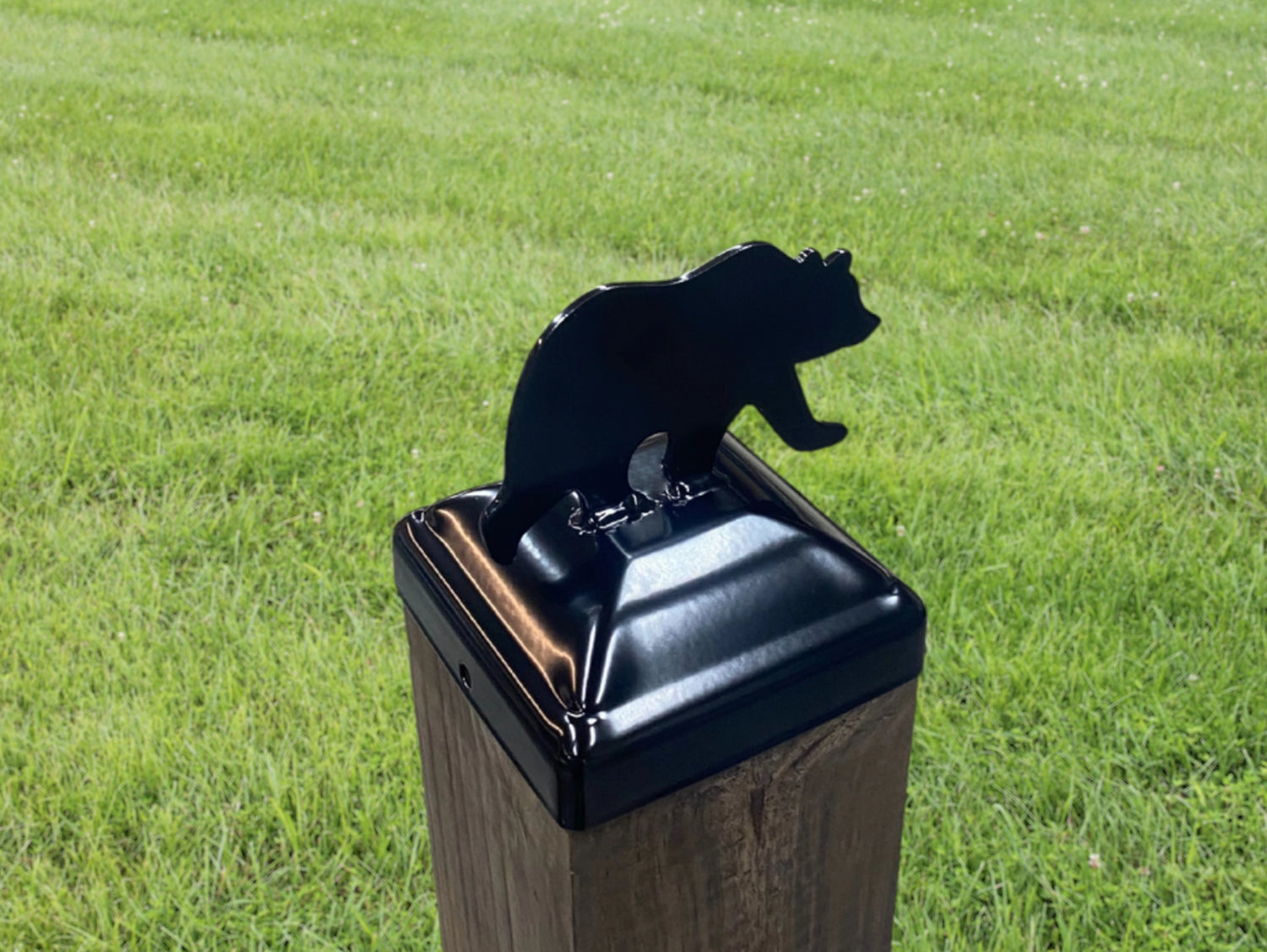 4x4 Bear Walking Post Cap (Fits 3.5 x 3.5 Post Size) - Madison Iron and Wood
