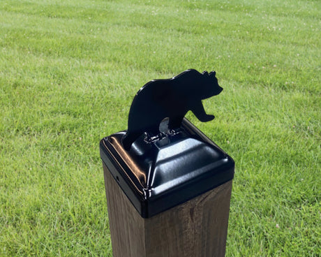 4x4 Bear Walking Post Cap (Fits 3.5 x 3.5 Post Size) - Madison Iron and Wood