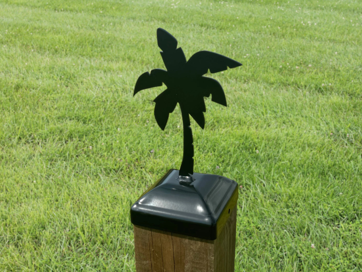 6X6 Palm Tree Post Cap (5.5 x 5.5 Post Size) - Madison Iron and Wood