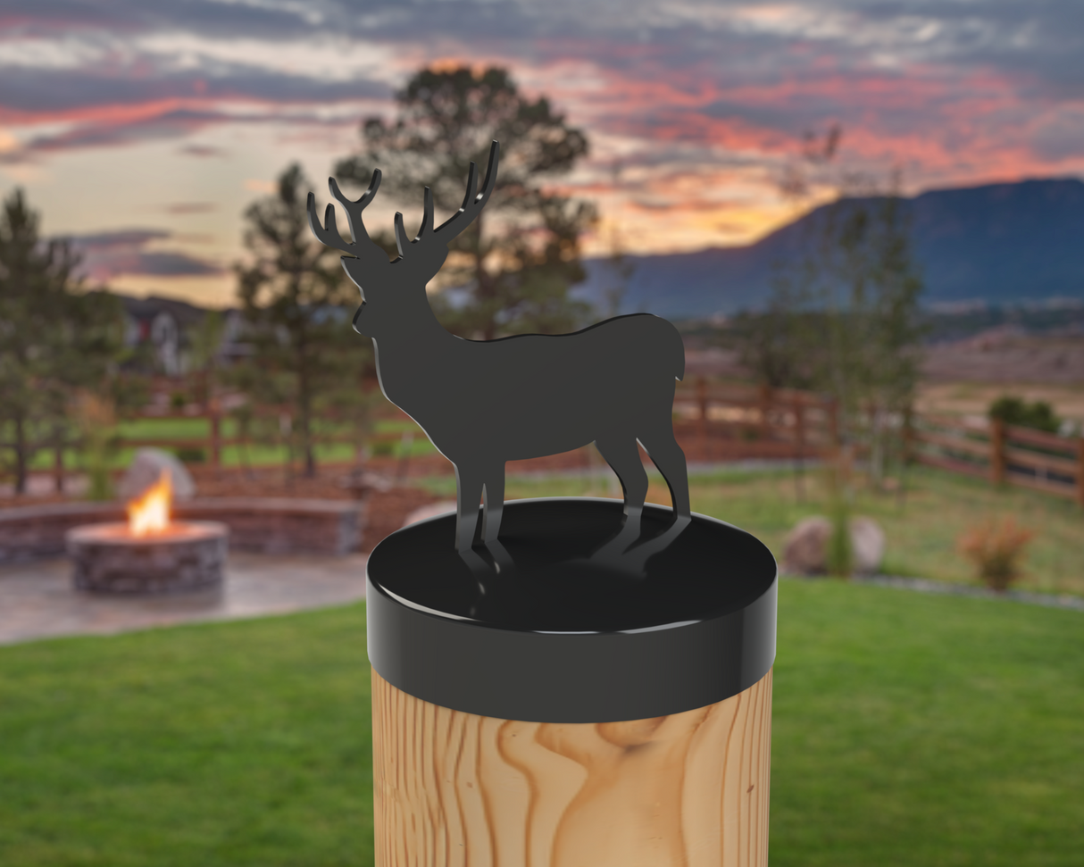 Deer, Round Post Cap (4x4 Round Post Size) - Madison Iron and Wood
