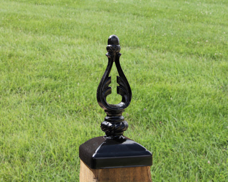 4X4 Wrought Iron Acorn Top Post Cap (Fits 3.5 x 3.5 Post Size) - Madison Iron and Wood