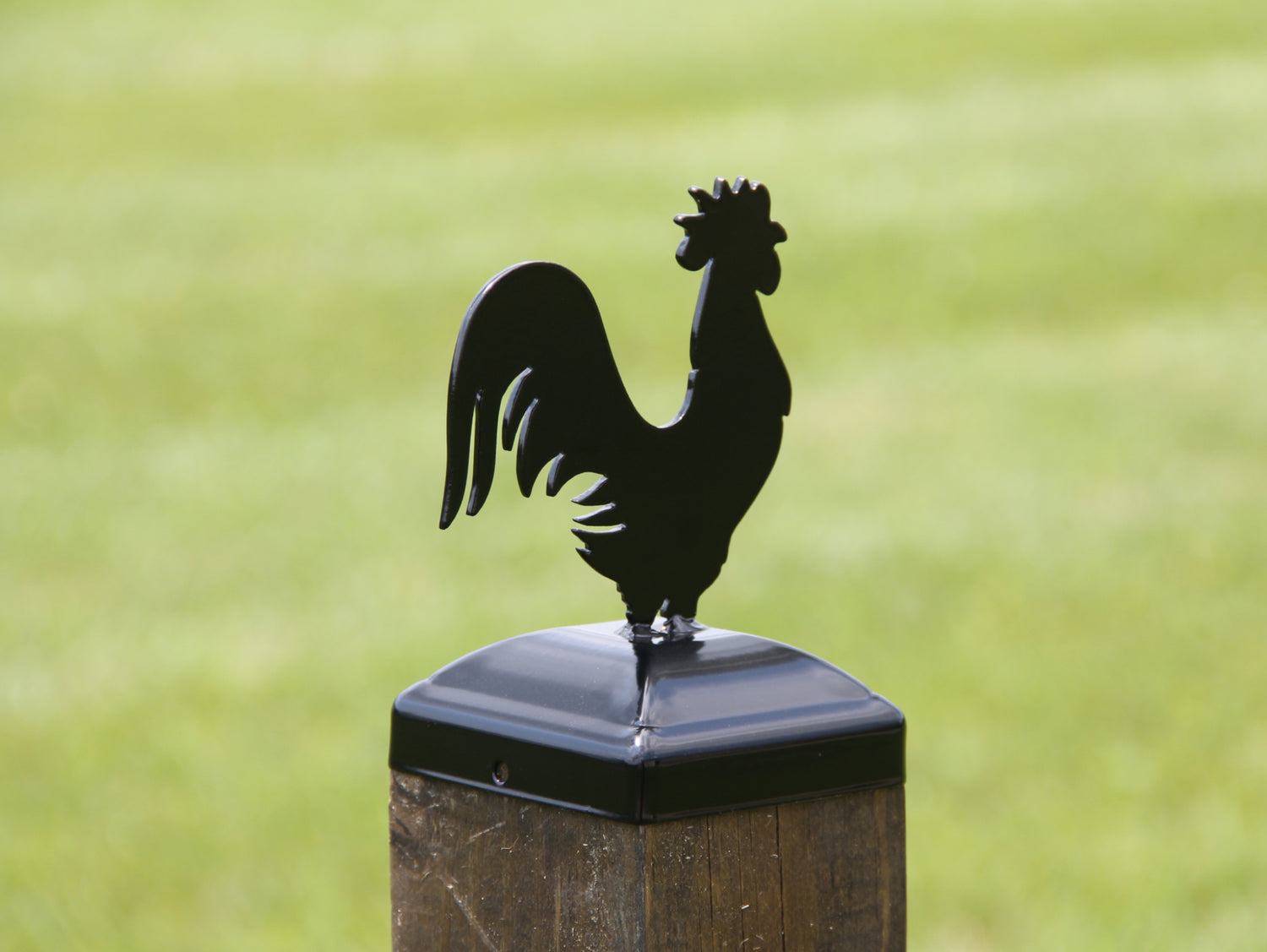 True Size 6x6 Post Cap on the Farm Finial Choice - Madison Iron and Wood