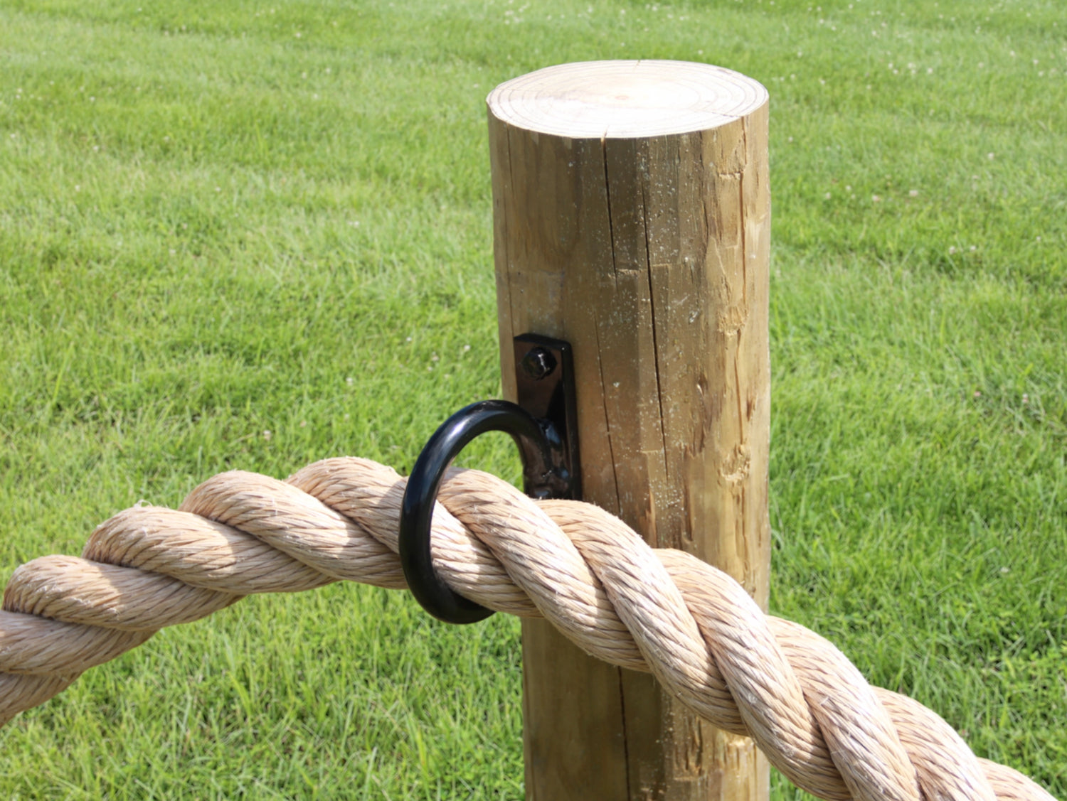 Heavy Duty Nautical Rope Ring, Narrow Body Fence Rings For Round Posts (3 sizes available) - Madison Iron and Wood