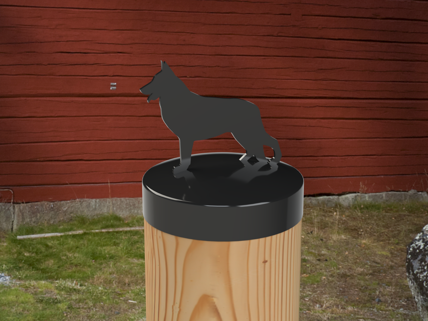 German Shepherd, Round Post Cap (4x4 Round Post Size) - Madison Iron and Wood