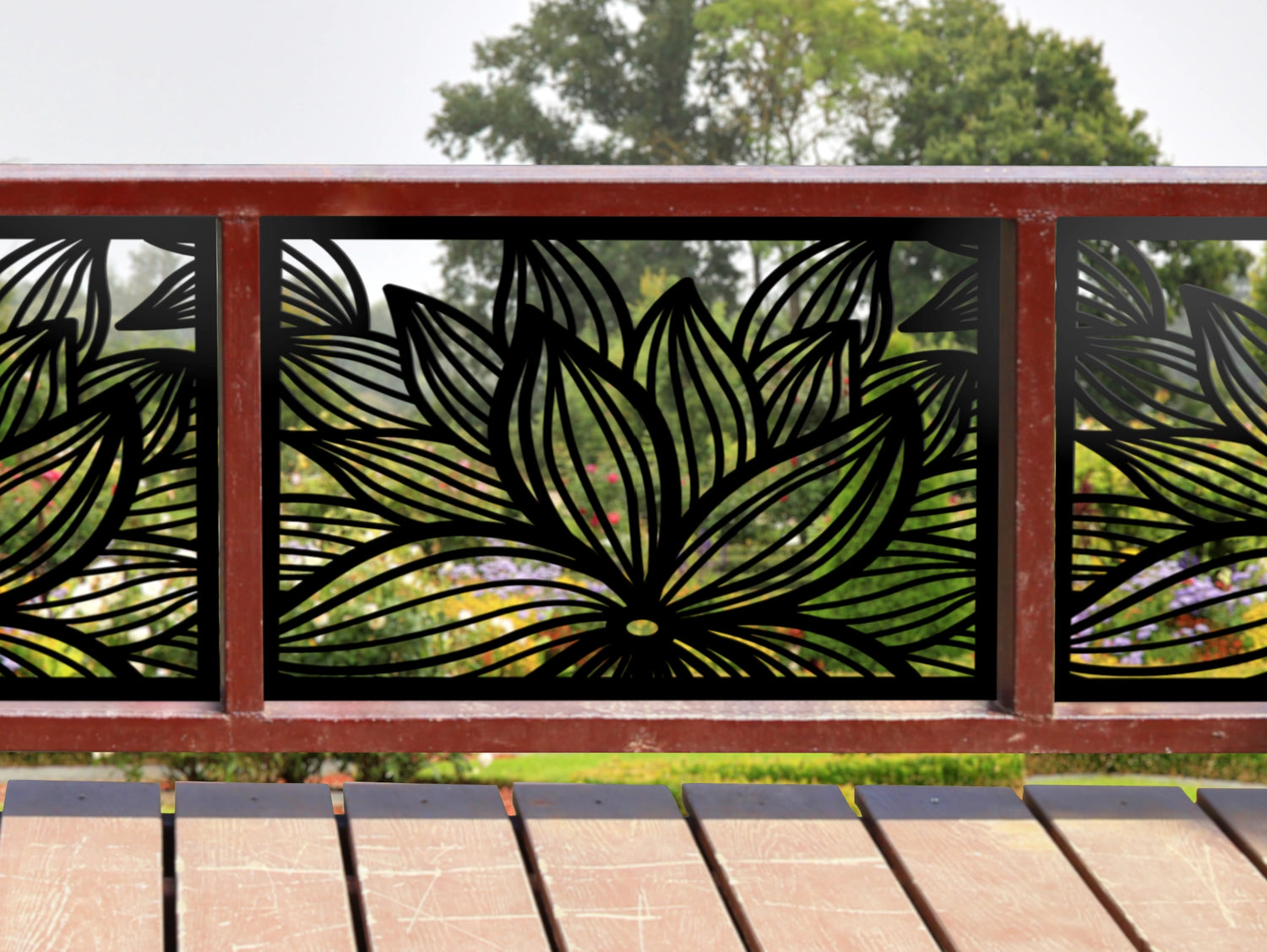 80"x30" - Garden Flower Fence/Gate Panel Insert - Madison Iron and Wood