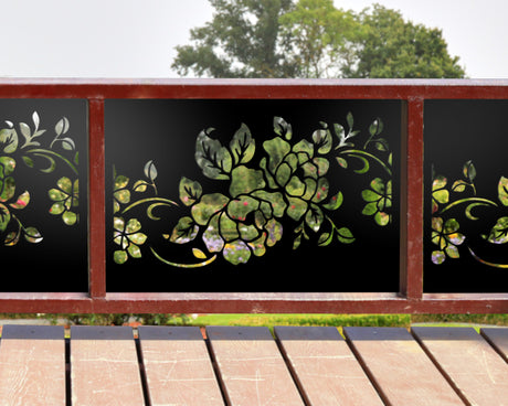 80"x30" - Floral Design Metal Fence/Gate Panel Insert - Madison Iron and Wood