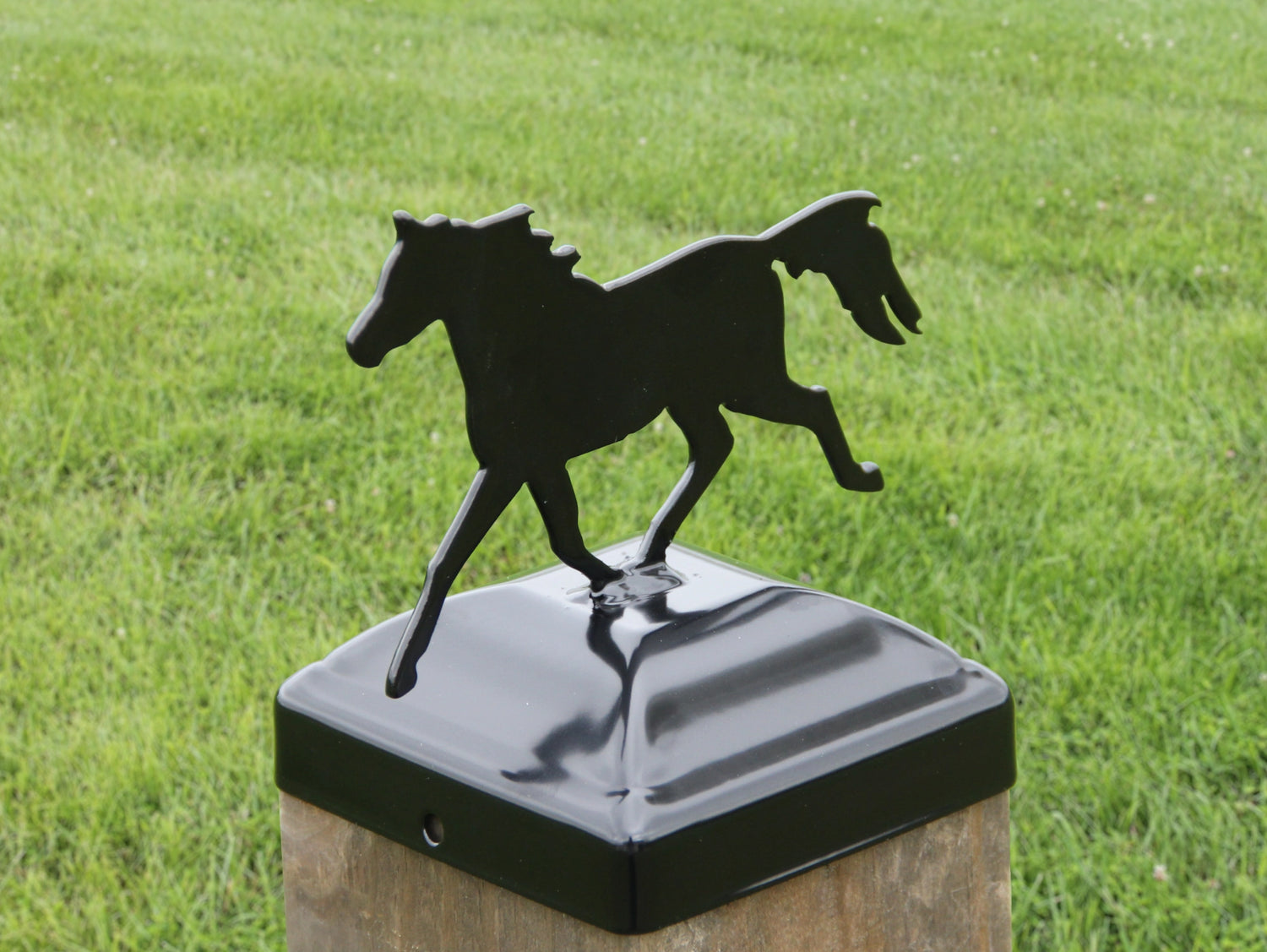 6X6 Trotting Horse Post Cap (5.5 x 5.5 Post Size) - Madison Iron and Wood