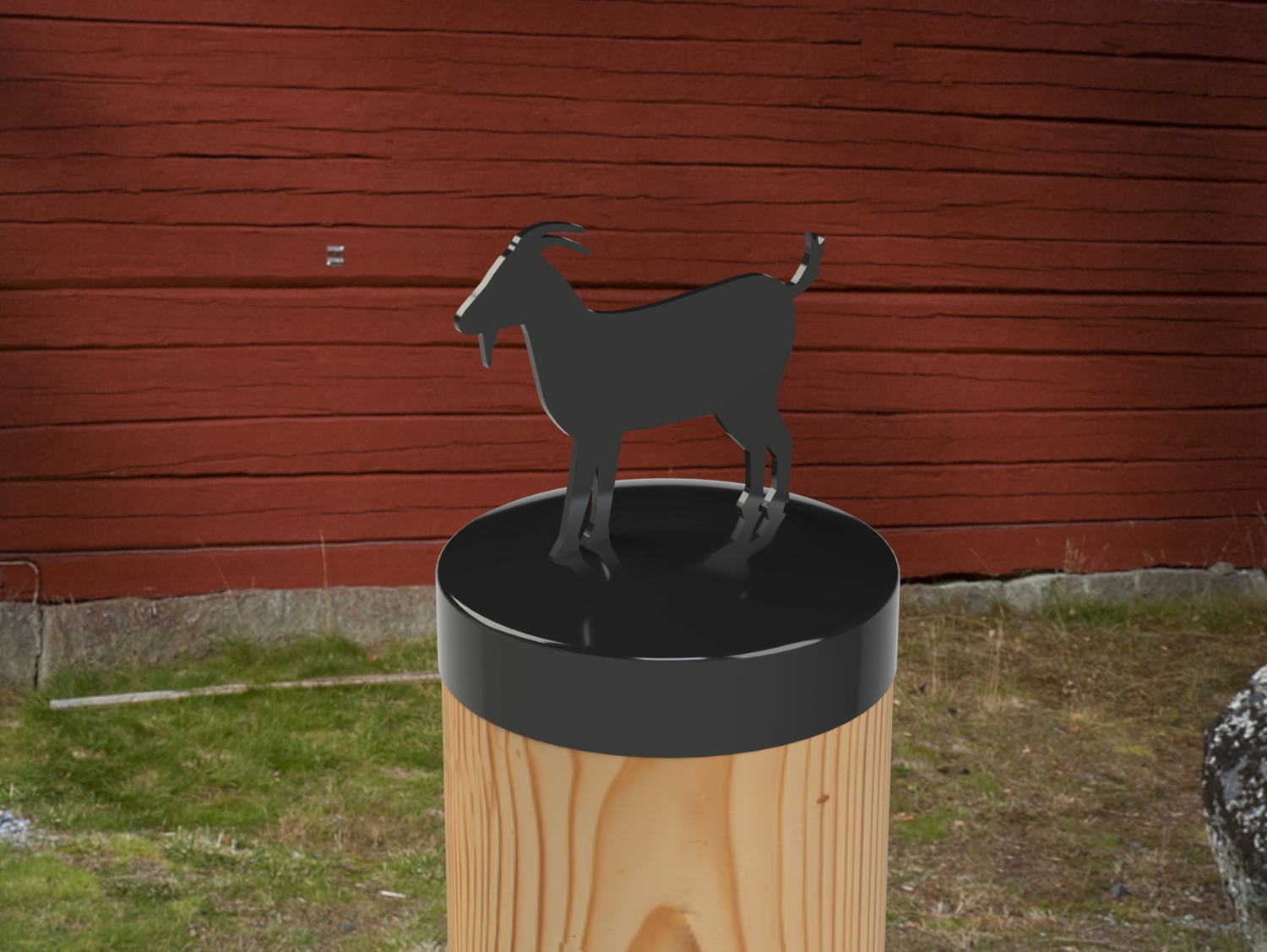 Goat, Round Post Cap (4x4 Round Post Size) - Madison Iron and Wood