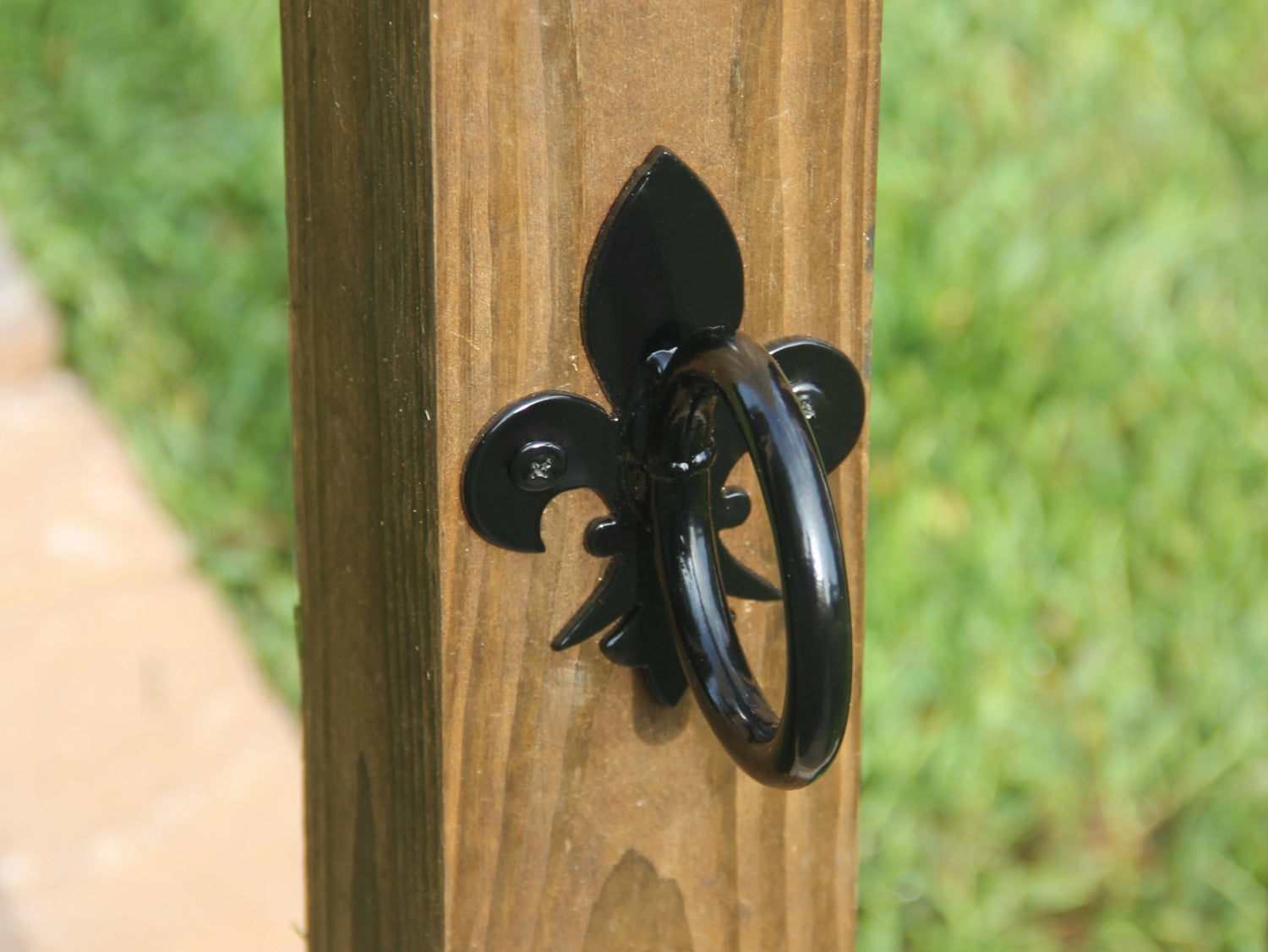 Fleur De Lis Nautical Rope Ring, String Light holder (3 sizes available) - Madison Iron and Wood