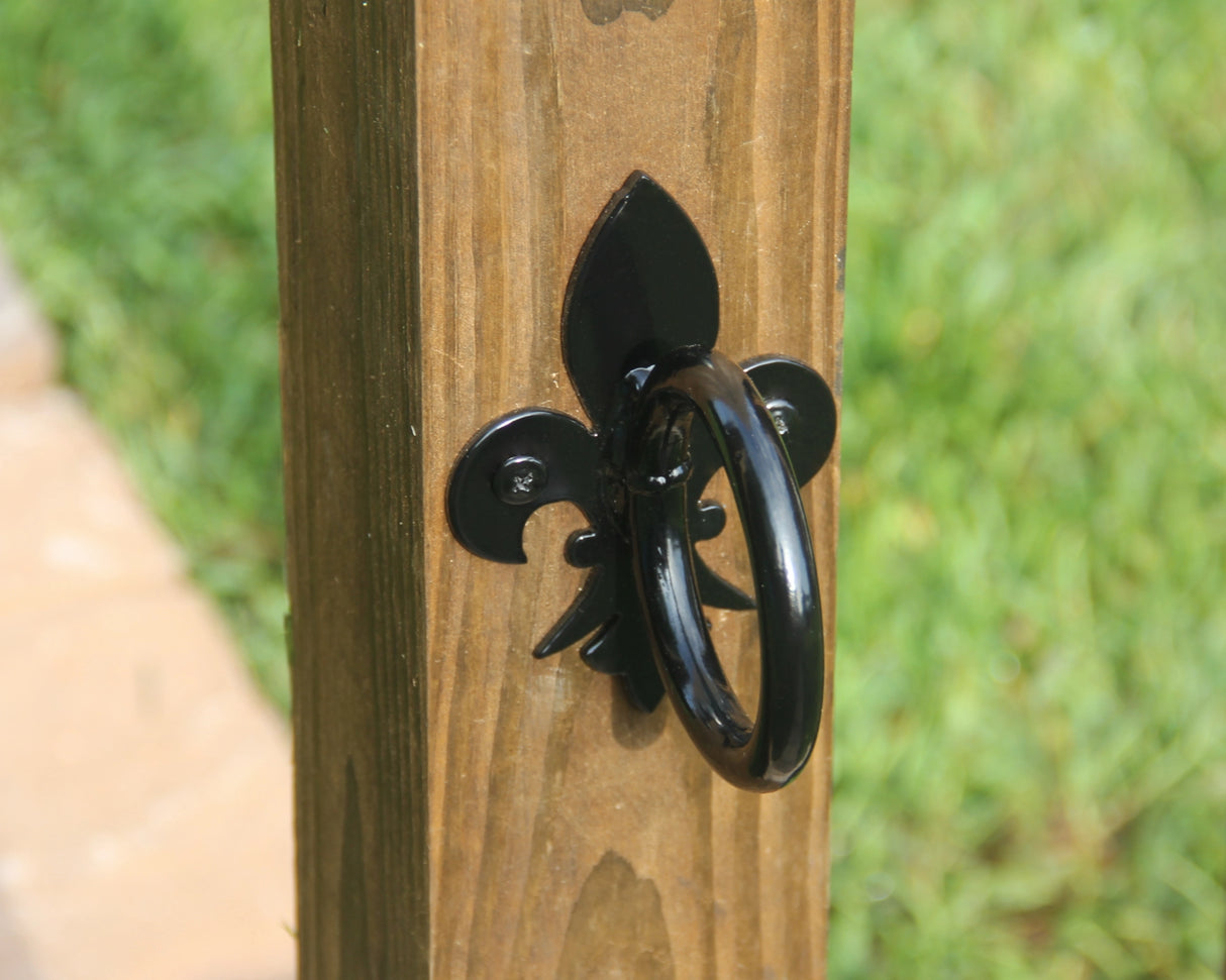 Fleur De Lis Nautical Rope Ring, String Light holder (3 sizes available) - Madison Iron and Wood