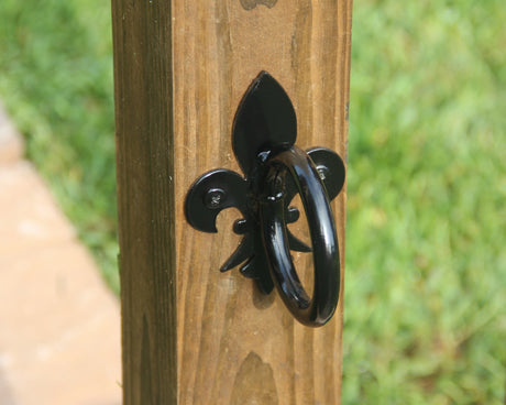 Fleur De Lis Nautical Rope Ring, String Light holder (3 sizes available) - Madison Iron and Wood