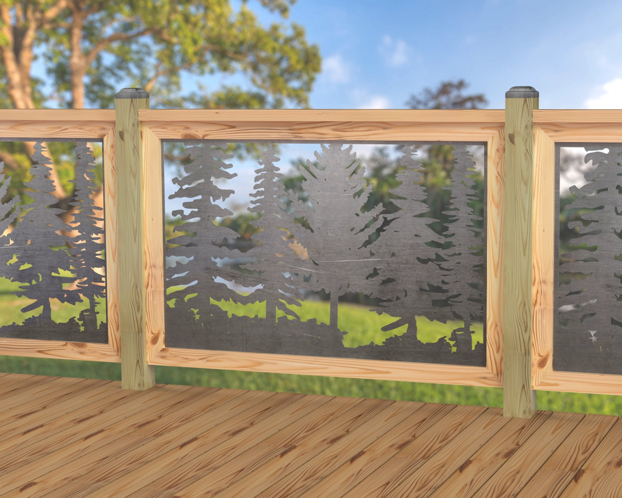 47"x30" - Forest Landscape Fence/Gate Panel Insert - Variation 4 - Madison Iron and Wood