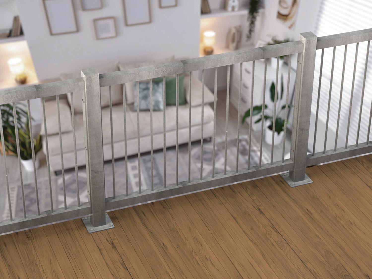 80"x30" - Round Spindle Railing Panel Insert - Madison Iron and Wood