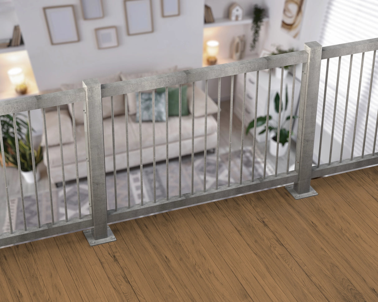 80"x30" - Round Spindle Railing Panel Insert - Madison Iron and Wood