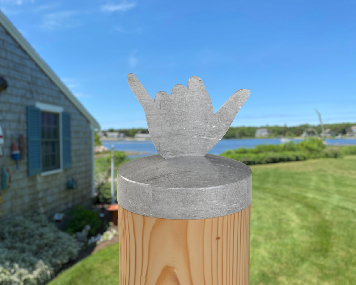 Shaka Hand, Round Post Cap (4x4 Round Post Size) - Madison Iron and Wood