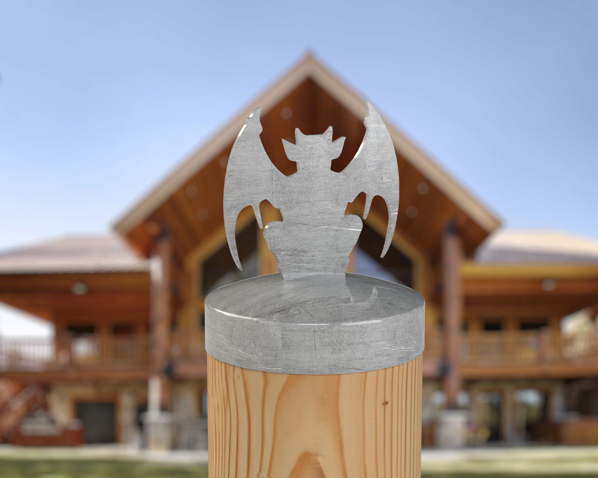 Gargoyle, Round Post Cap (4x4 Round Post Size) - Madison Iron and Wood