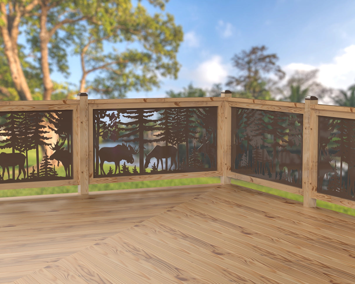 Moose Landscape Railing Panel Insert - Madison Iron and Wood