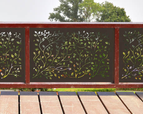 80"x30" - Wind Blown Leaves Fence/Gate Panel Insert - Madison Iron and Wood