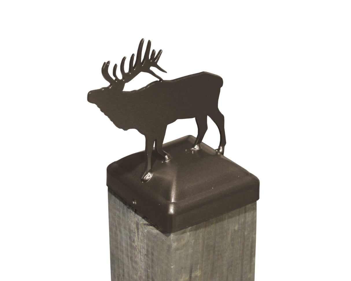 Elk Fence Post Cap (Multiple Post Sizes Available) - Madison Iron and Wood