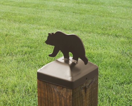 6X6 Bear Walking Post Cap (5.5 x 5.5 Post Size) - Madison Iron and Wood