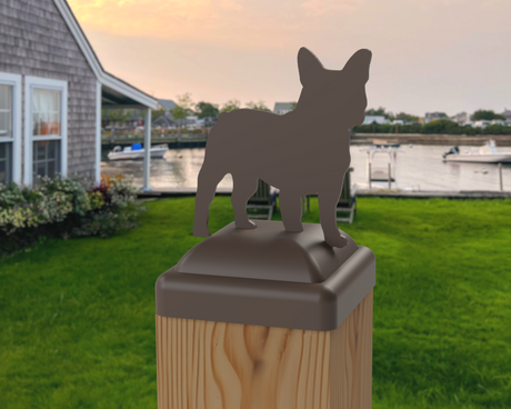 4x4 French Bulldog Post Cap (Fits 3.5 x 3.5 Post Size) - Madison Iron and Wood