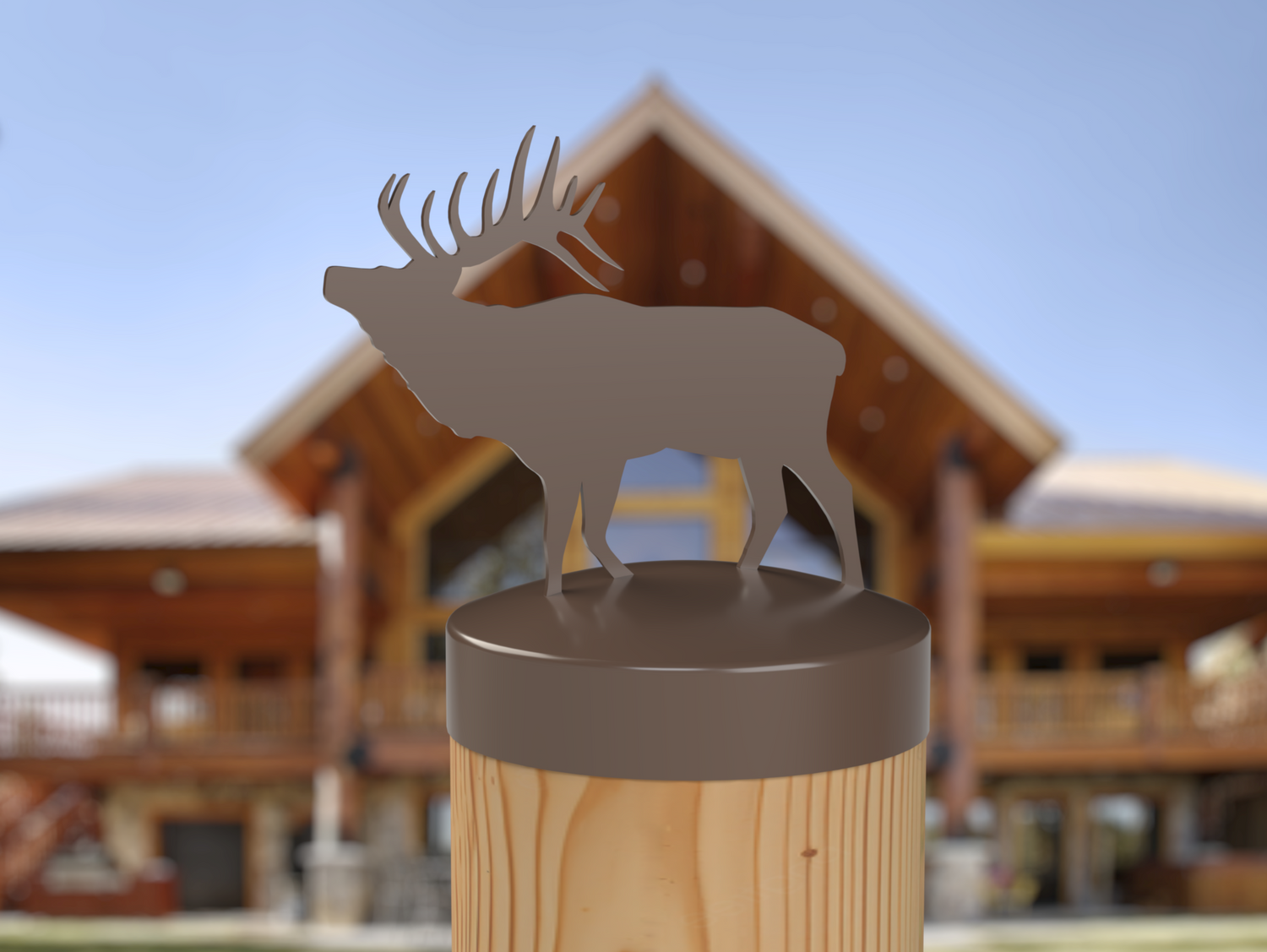 Elk, Round Post Cap (4x4 Round Post Size) - Madison Iron and Wood