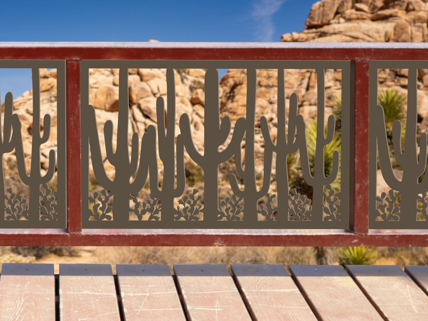 80"x30" - Saguaro National Park Fence/Gate Panel Insert - Madison Iron and Wood