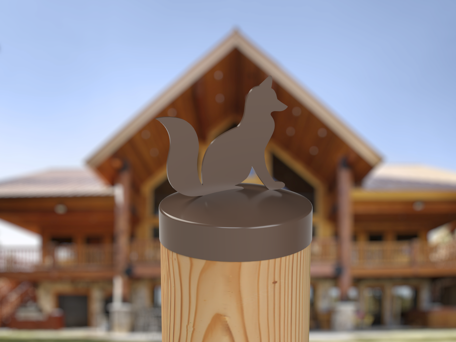 Fox, Round Post Cap (4x4 Round Post Size) - Madison Iron and Wood