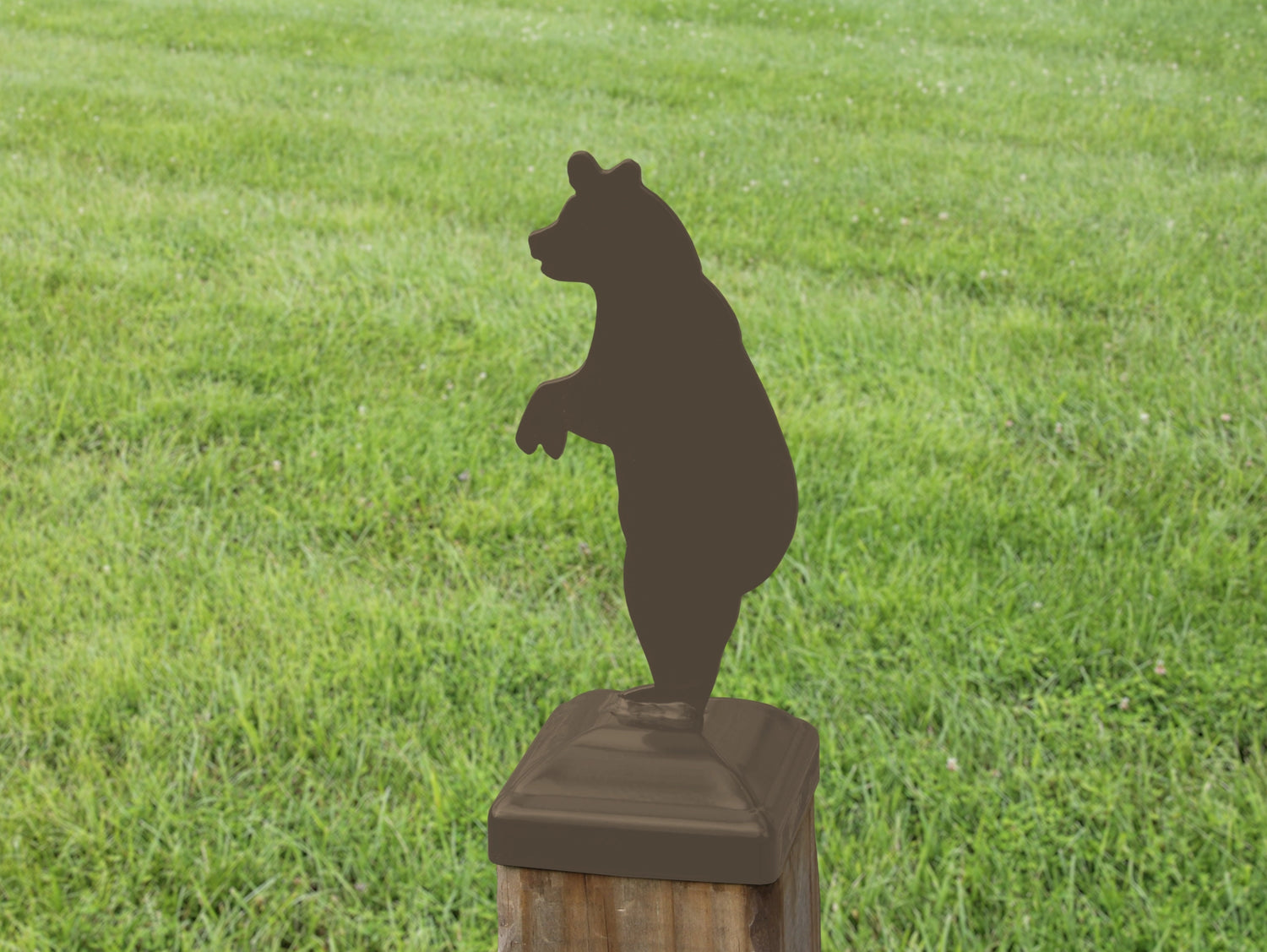 4x4 Bear Standing Post Cap (Fits 3.5 x 3.5 Post Size) - Madison Iron and Wood