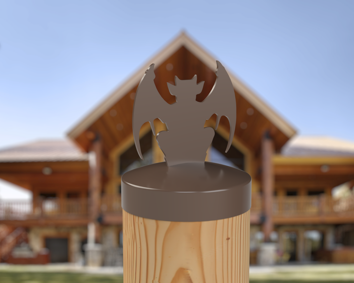 Gargoyle, Round Post Cap (4x4 Round Post Size) - Madison Iron and Wood