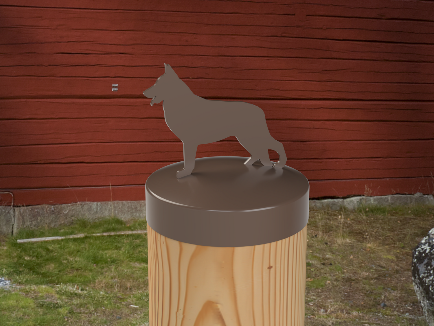 German Shepherd, Round Post Cap (4x4 Round Post Size) - Madison Iron and Wood