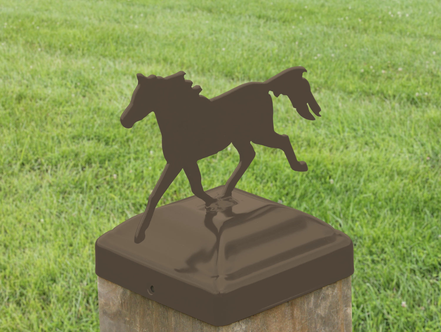 6X6 Trotting Horse Post Cap (5.5 x 5.5 Post Size) - Madison Iron and Wood