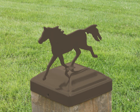 6X6 Trotting Horse Post Cap (5.5 x 5.5 Post Size) - Madison Iron and Wood