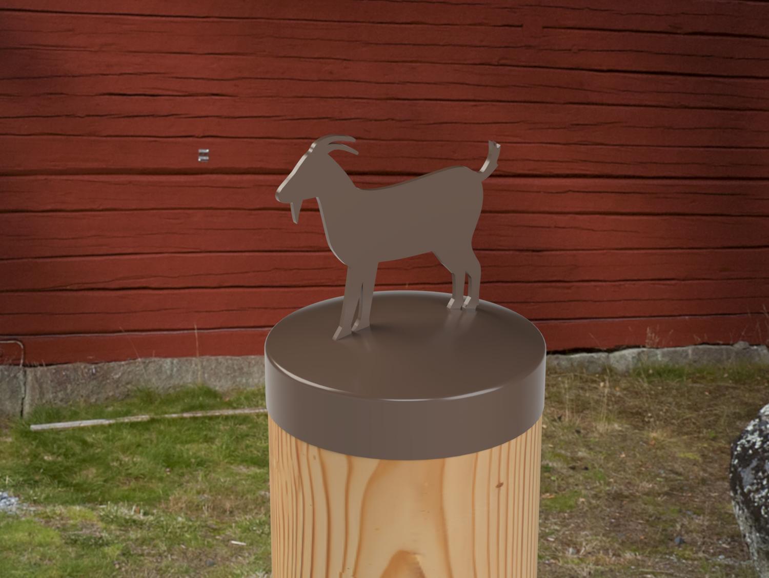 Goat, Round Post Cap (4x4 Round Post Size) - Madison Iron and Wood