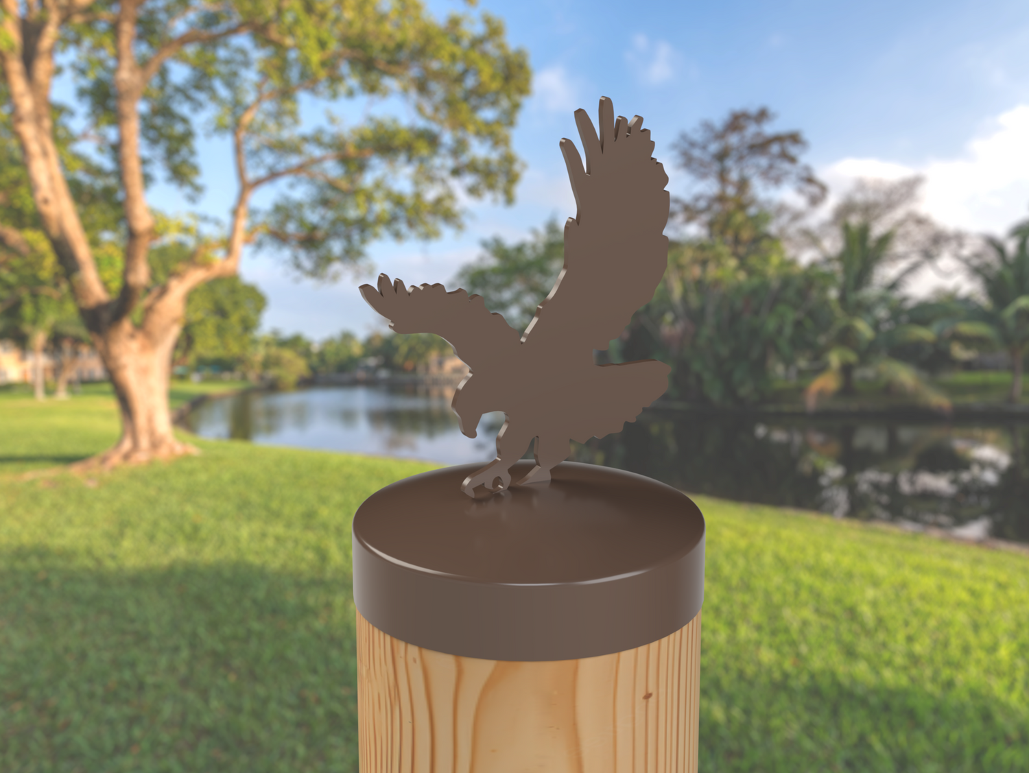 Eagle, Round Post Cap (4x4 Round Post Size) - Madison Iron and Wood