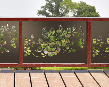 80"x30" - Floral Design Metal Fence/Gate Panel Insert - Madison Iron and Wood