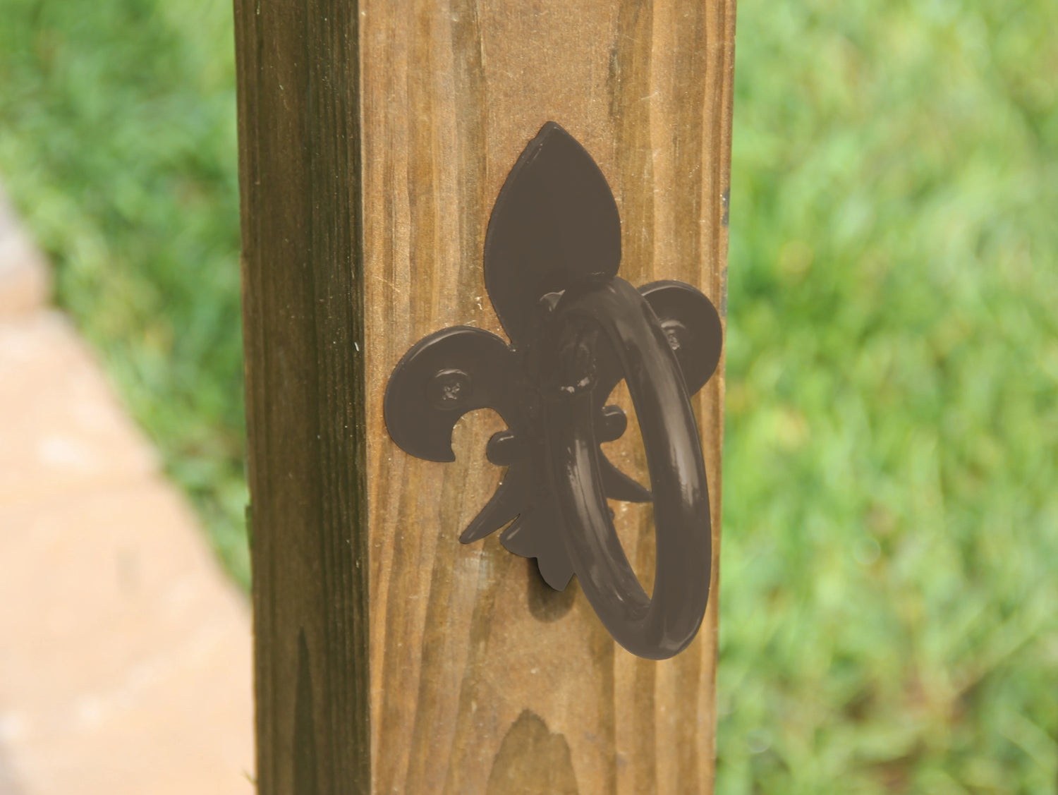 Fleur De Lis Nautical Rope Ring, String Light holder (3 sizes available) - Madison Iron and Wood
