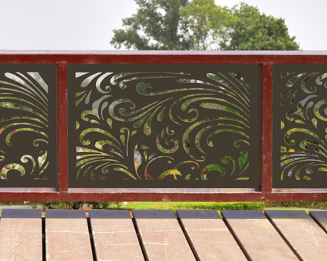 80"x30" - Elegant Scroll Design Fence/Gate Panel Insert - Madison Iron and Wood