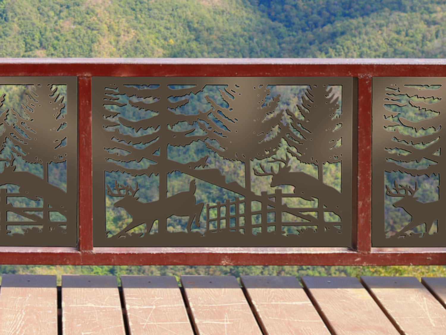 80"x30" - Deer Landscape Fence/Gate Panel Insert - Madison Iron and Wood