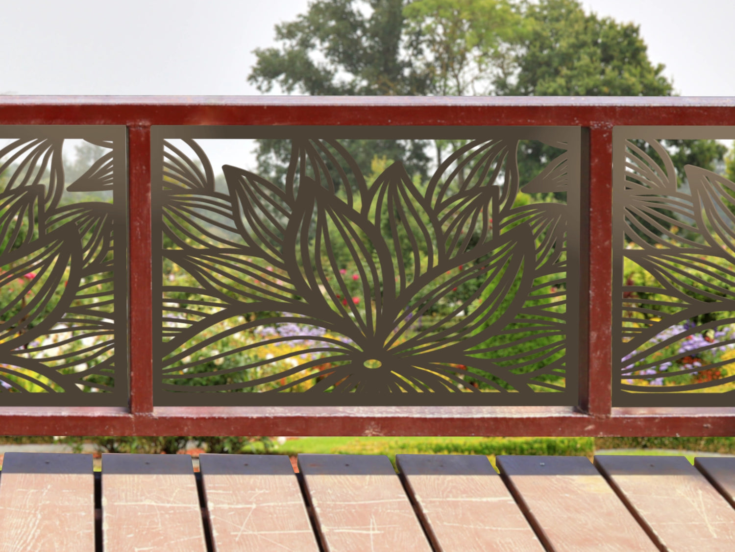 80"x30" - Garden Flower Fence/Gate Panel Insert - Madison Iron and Wood