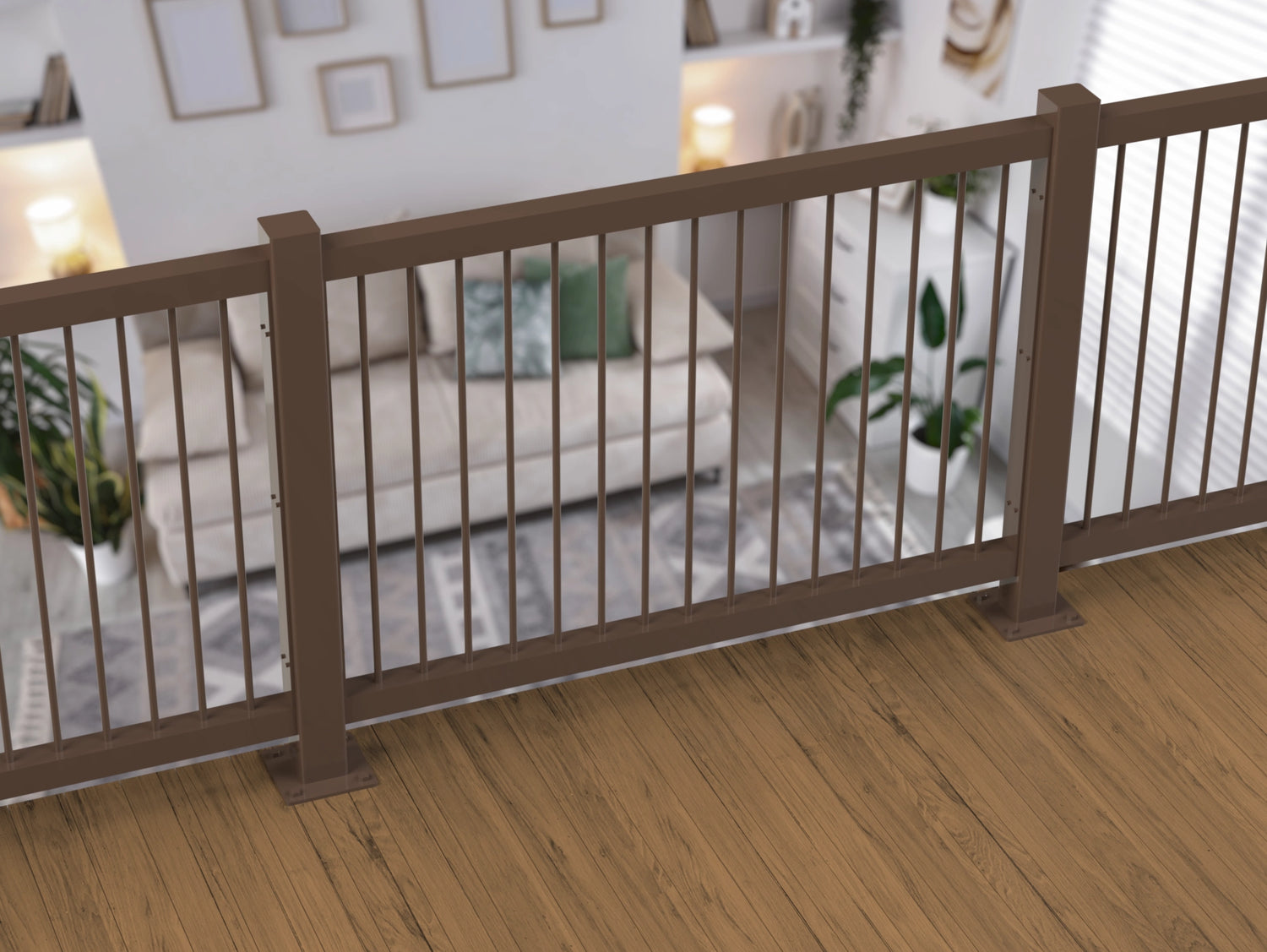 80"x30" - Round Spindle Railing Panel Insert - Madison Iron and Wood