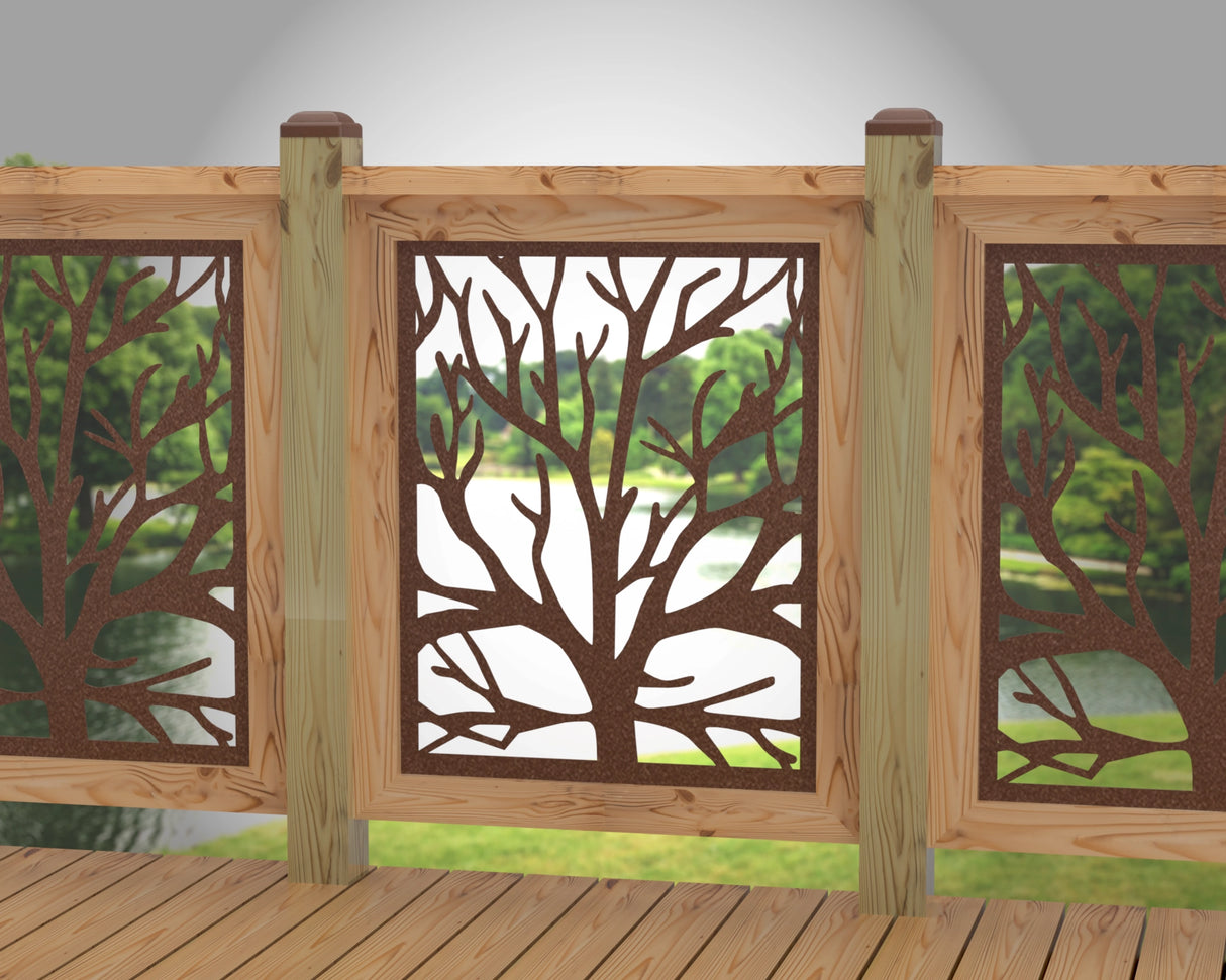 Bare Tree Railing Panel Insert - Madison Iron and Wood