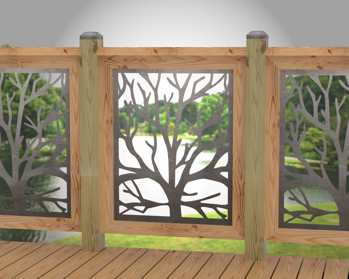 Bare Tree Railing Panel Insert - Madison Iron and Wood