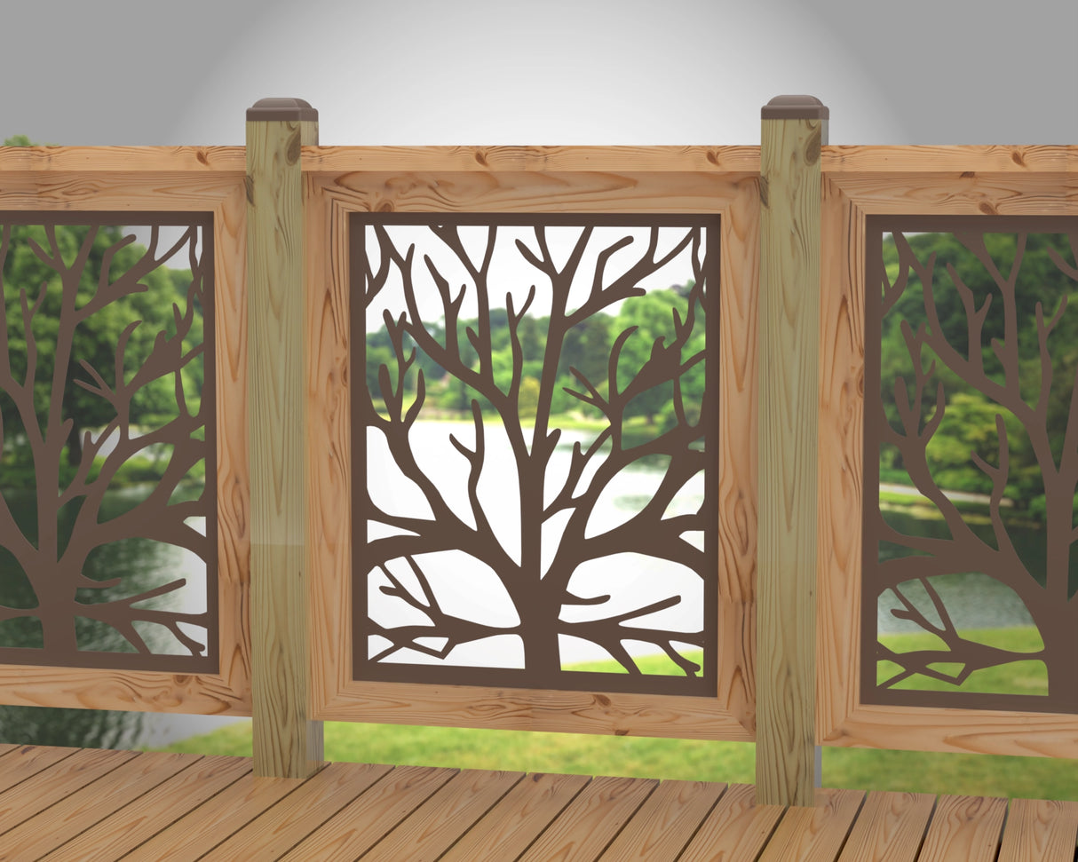 Bare Tree Railing Panel Insert - Madison Iron and Wood