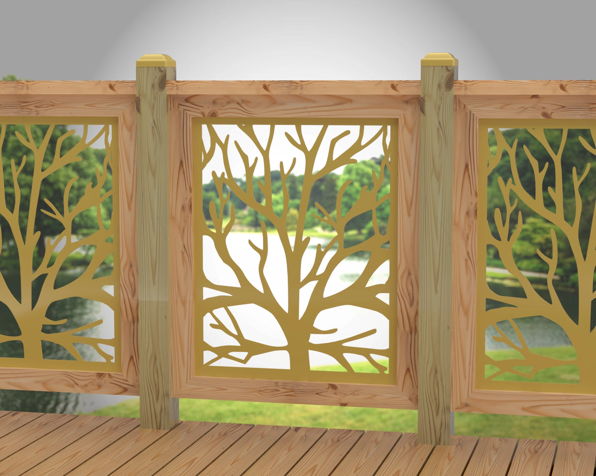 Bare Tree Railing Panel Insert - Madison Iron and Wood