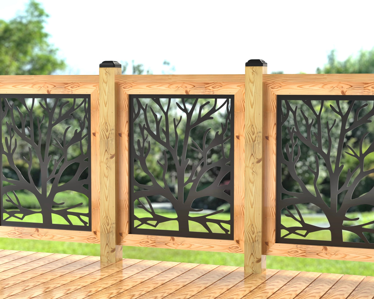 24"x30" - Bare Tree Fence/Gate Panel Insert - Madison Iron and Wood