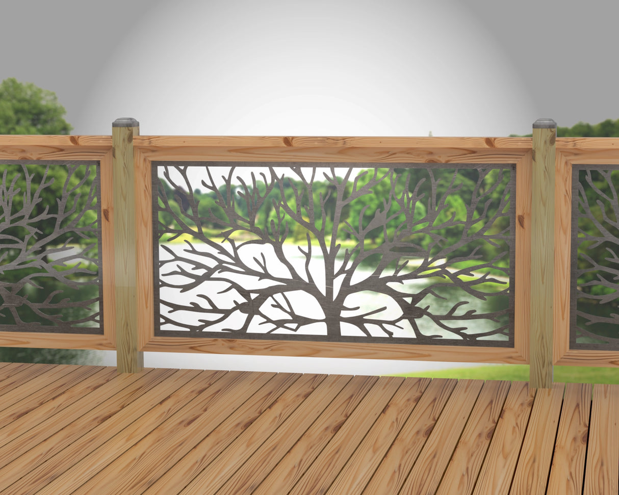 Bare Tree Railing Panel Insert - Madison Iron and Wood