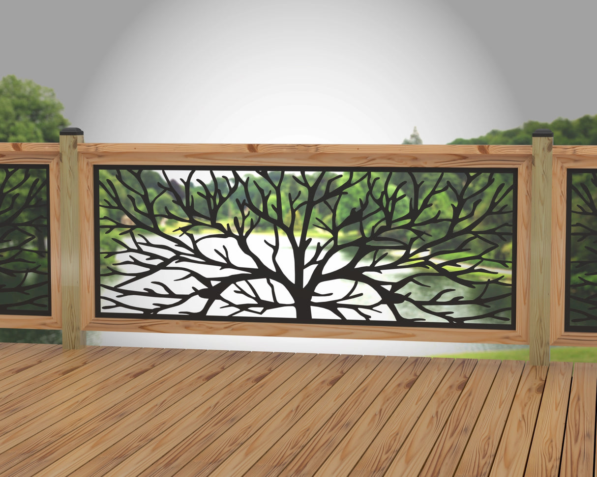 Bare Tree Railing Panel Insert - Madison Iron and Wood